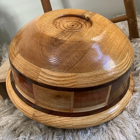 Unique Handcrafted Segmented Wooden Bowl Hand Turned - Picture 12 of 17